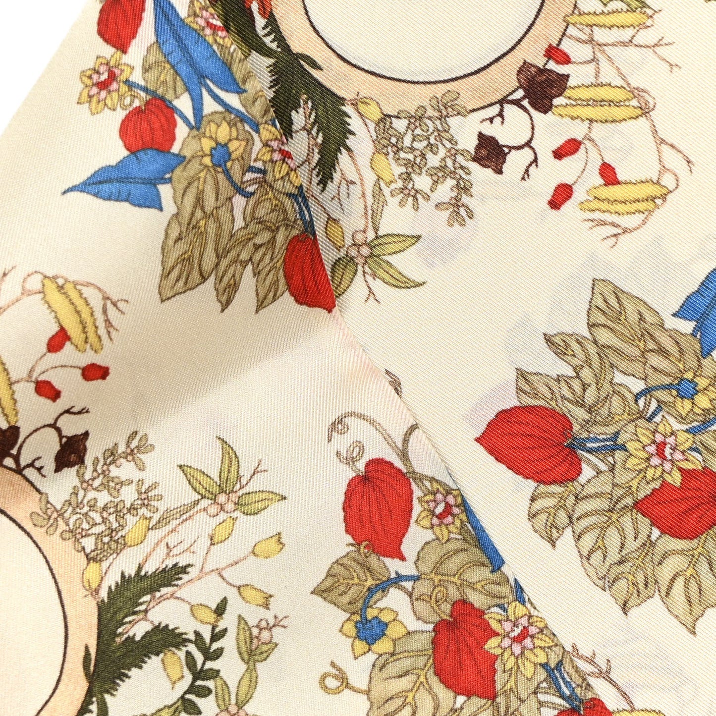 Silk Twill Lady Savanero Scarf Red Beige