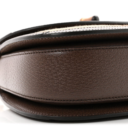 Gucci Monogram Jumbo GG Textured Dollar Calfskin Web Small Bamboo 1947 Top Handle Bag Camel Ebony New Acero 9 of 10