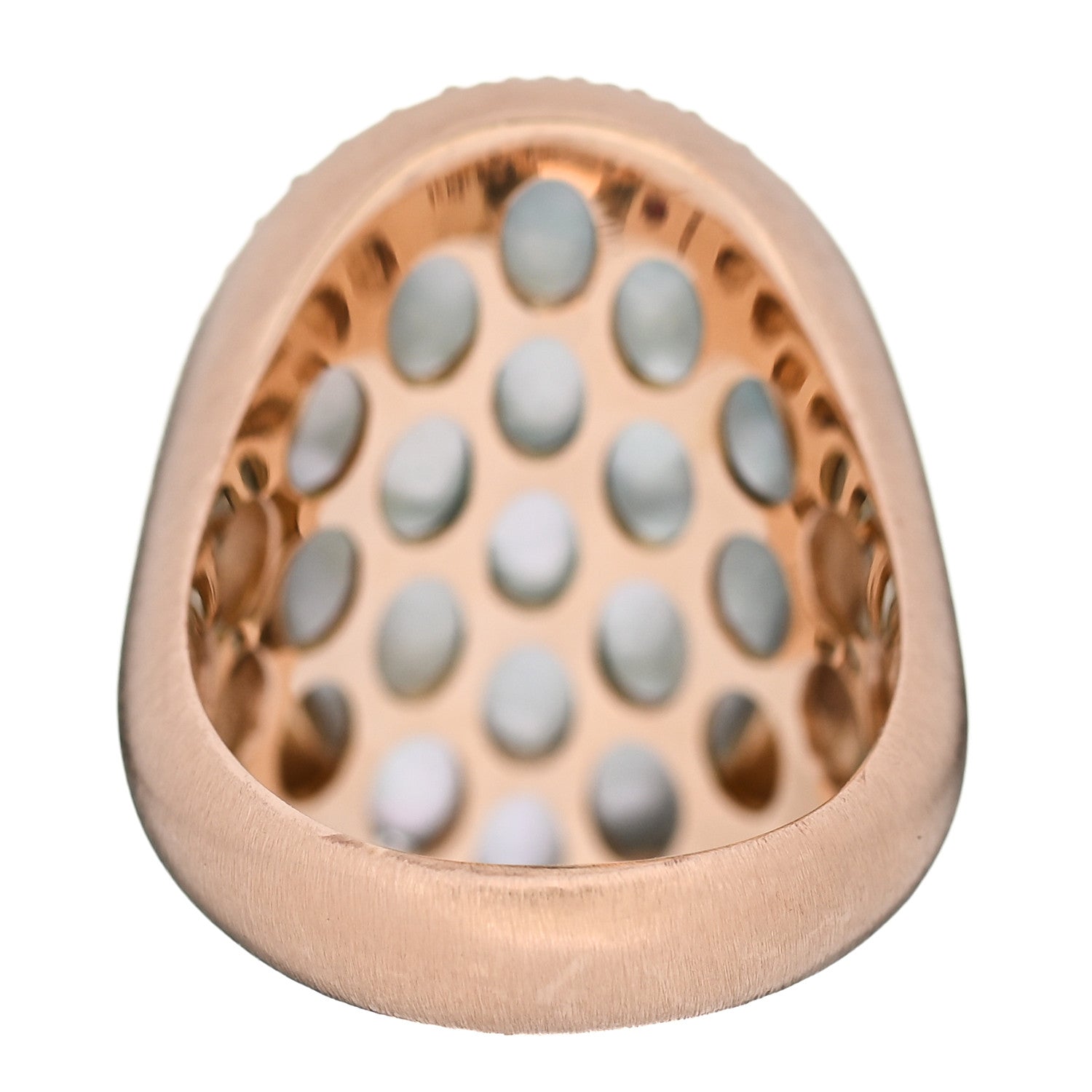 Roberto Coin 18K Rose Gold Brown Diamond Blue Rutilated Quartz Cocktail Ring 53 6.25 4 of 5