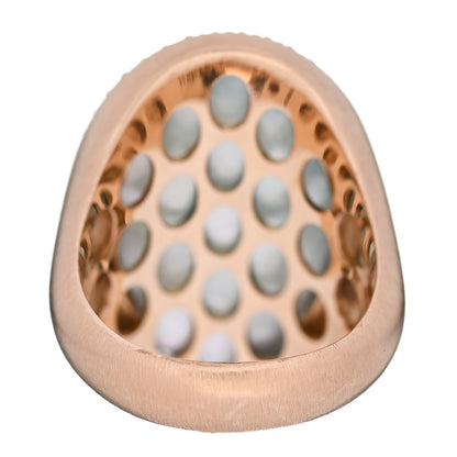 Roberto Coin 18K Rose Gold Brown Diamond Blue Rutilated Quartz Cocktail Ring 53 6.25 4 of 5