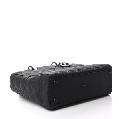 Christian Dior Ultra Matte Calfskin Cannage Large Lady Dior Black 4 of 10
