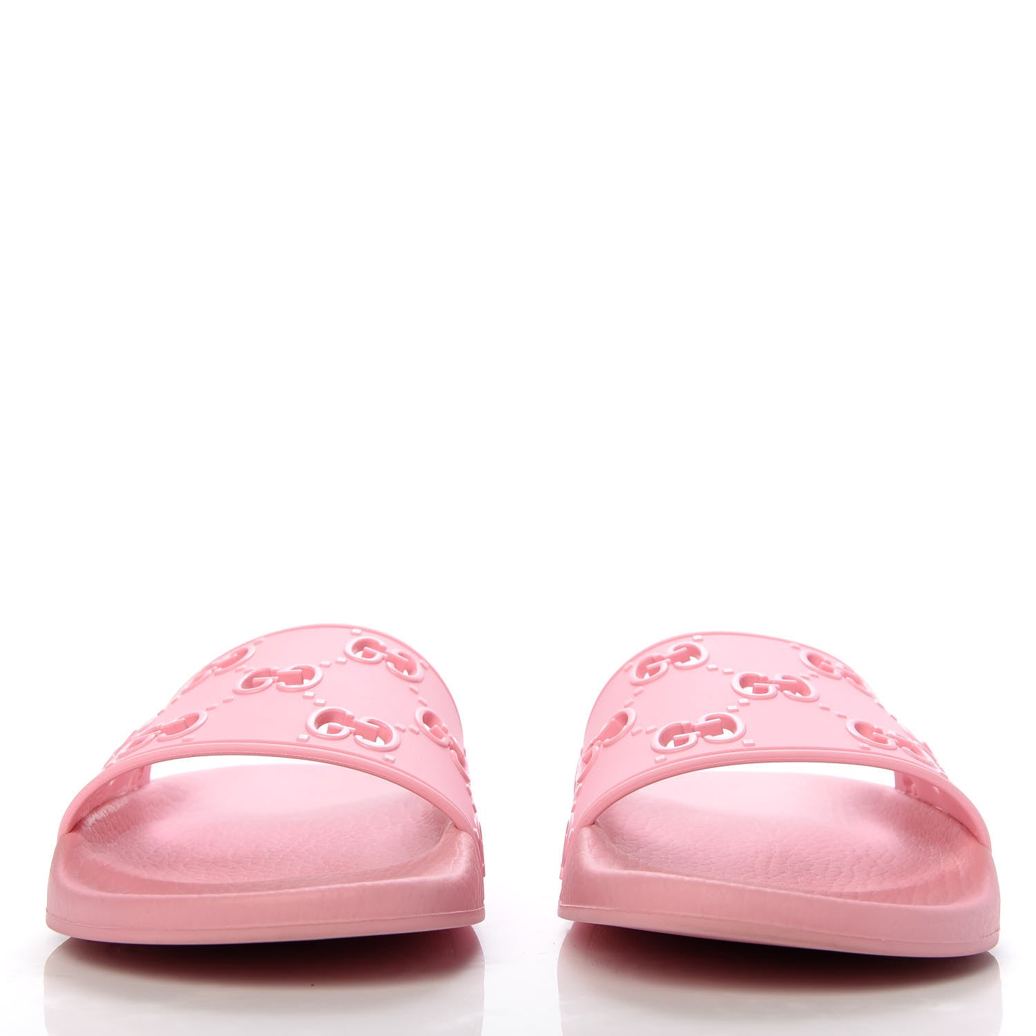 Gucci Rubber GG Monogram Perforated Womens Slide Sandals 39 Rose Box 2 of 8