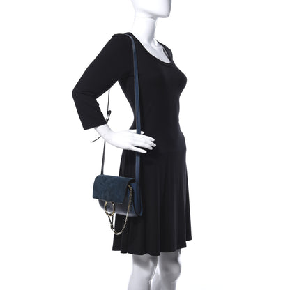 Chloe Suede Calfskin Small Faye Shoulder Bag Majolica Blue 2 of 17