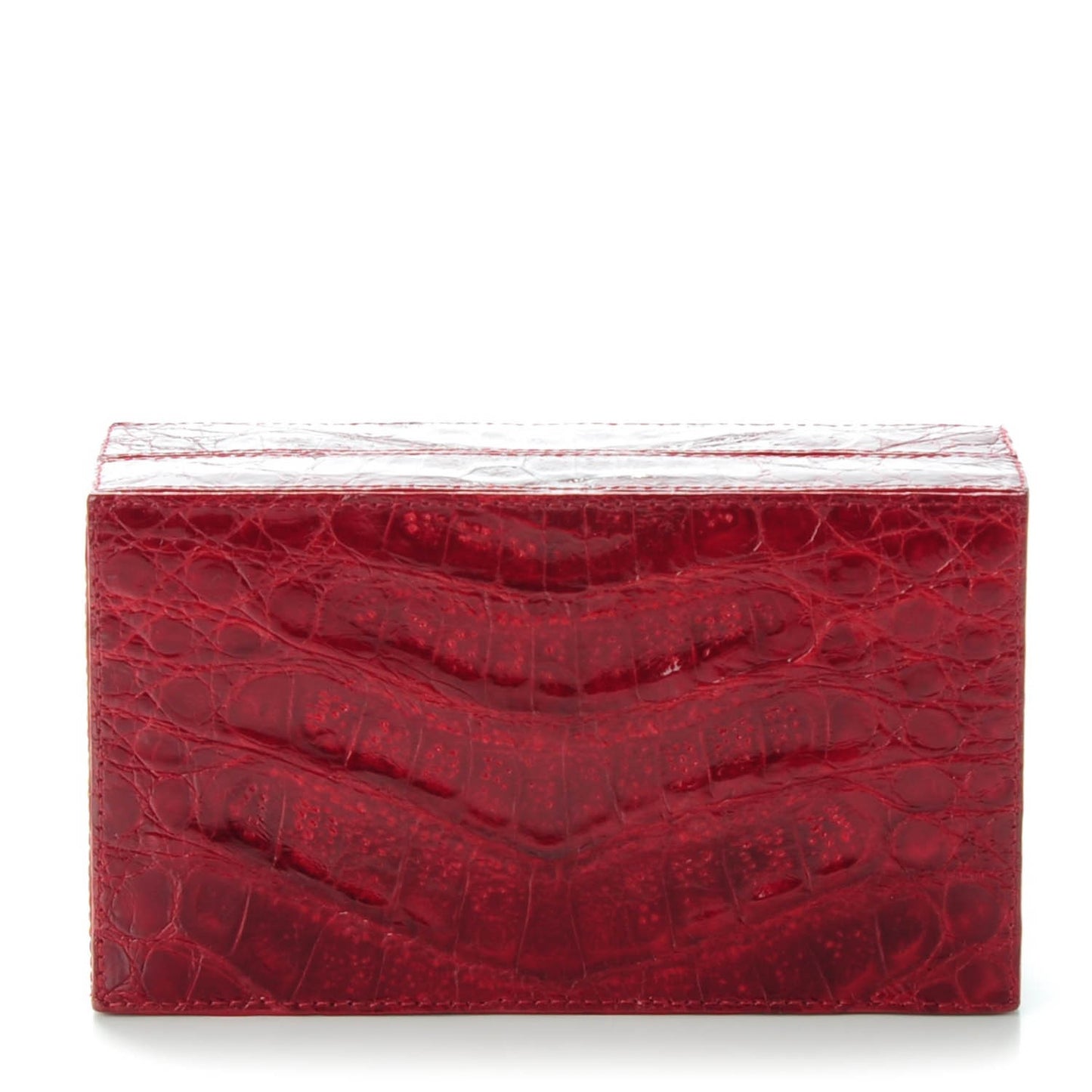 Crocodile Box Clutch Red