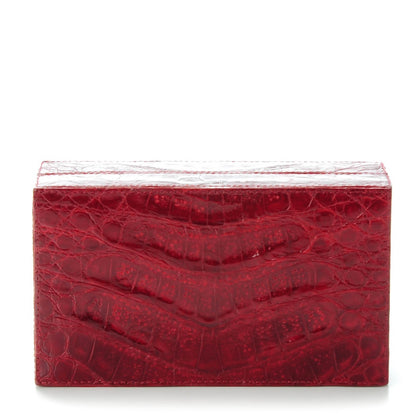 Nancy Gonzalez Crocodile Box Clutch Red 1 of 6