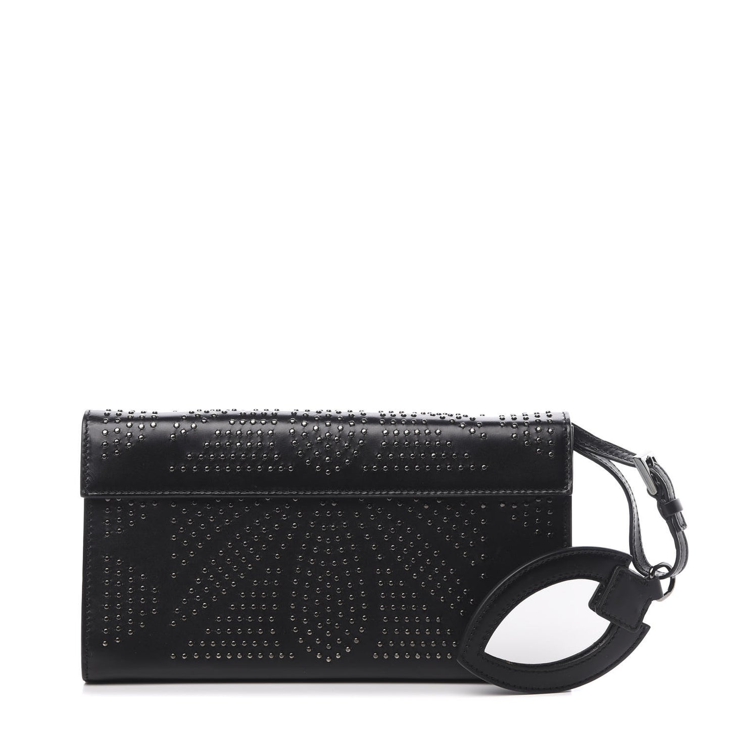 Calfskin Studded Pochette Clutch Black