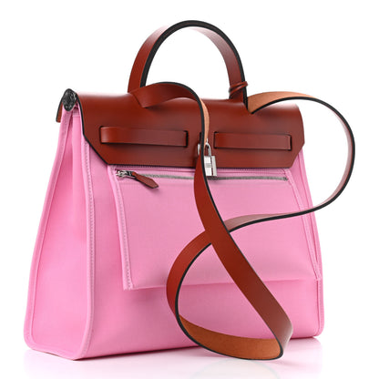 Hermes Toile Officier Vache Hunter Herbag Zip PM 31 5P Pink Cuivre 4 of 12