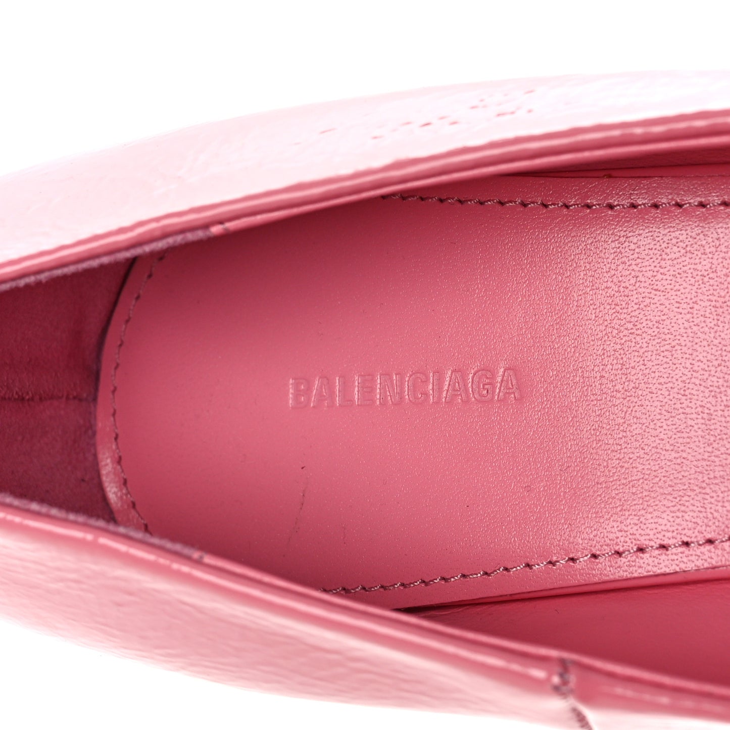 Shiny Calfskin BB Square Knife 80mm Pumps 37 Sweet Pink