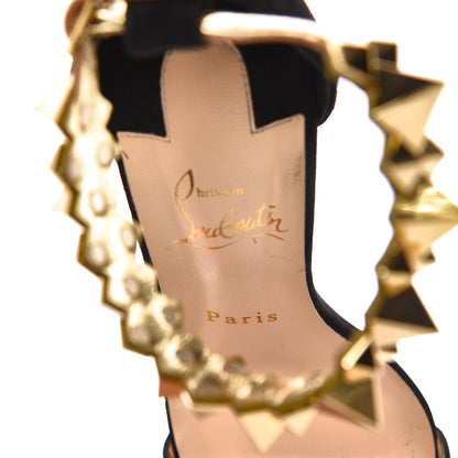 Christian Louboutin Veau Velours Planetava Spike Sandals 36 Black 7 of 13