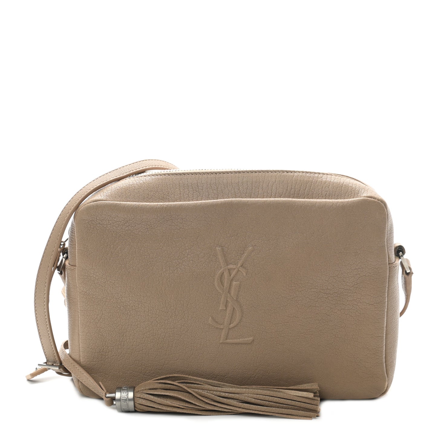 Lambskin Monogram Small Lou Camera Bag Dark Beige