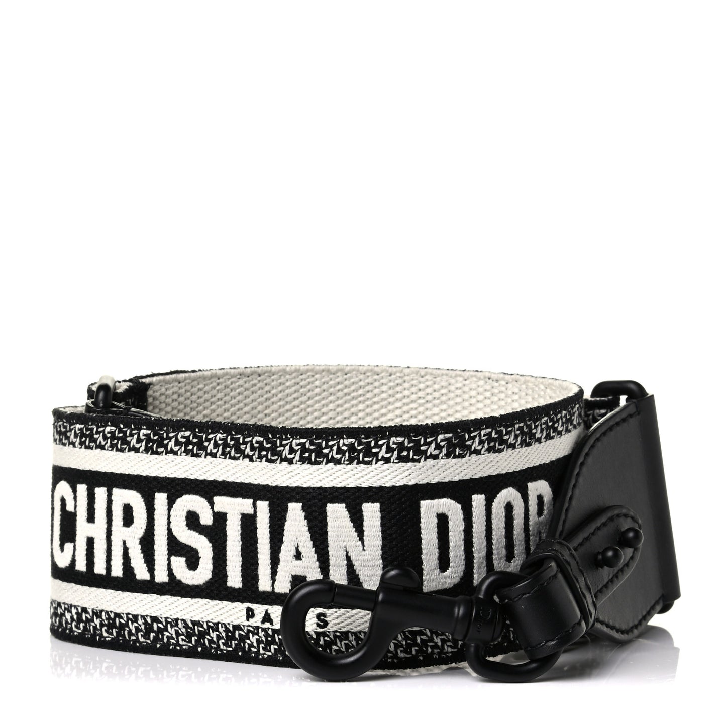Canvas Embroidered Shoulder Strap Black