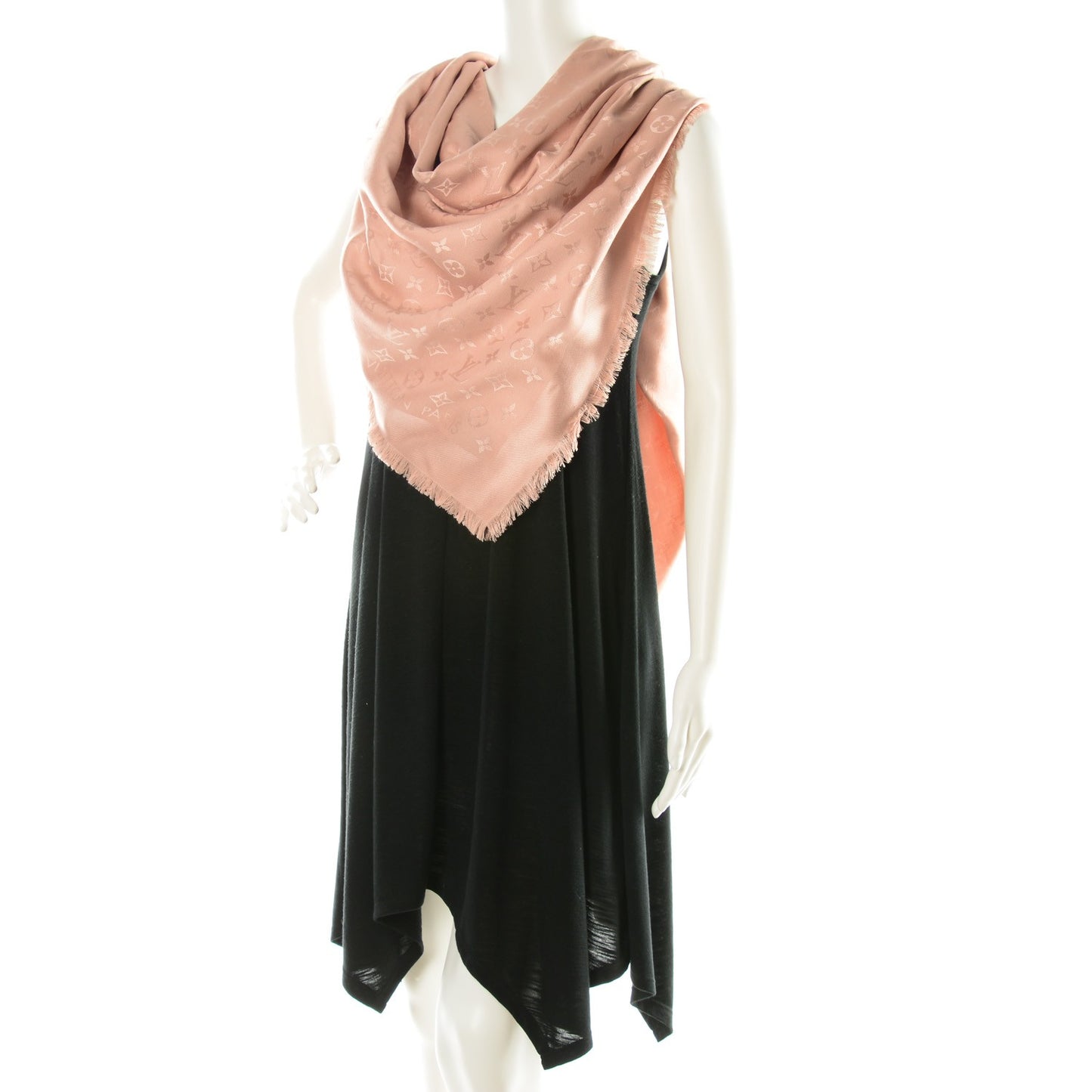 Silk Wool Monogram Shawl Natural