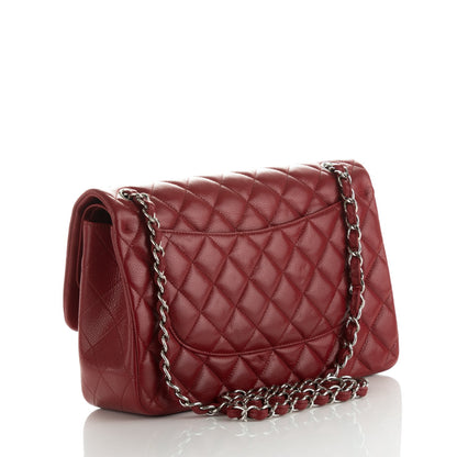 Chanel Caviar Quilted Jumbo Double Flap Dark Red 3 of 8