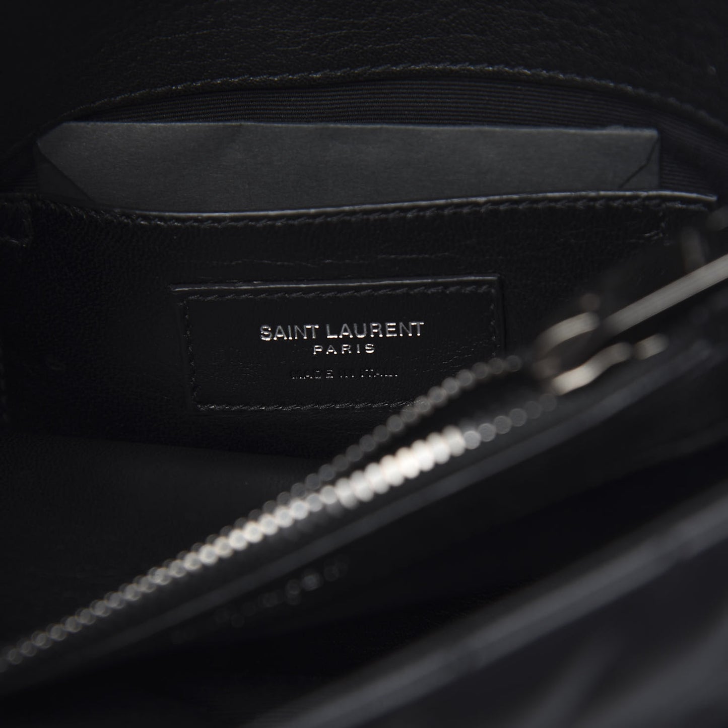 Sheepskin Matelasse Chevron Patchwork Monogram Medium College Bag Black