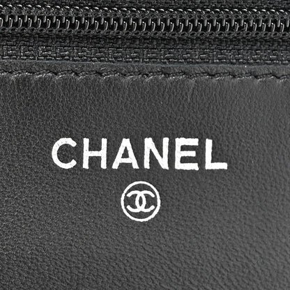 Chanel Lambskin Quilted Wallet On Chain WOC Black 6 of 11