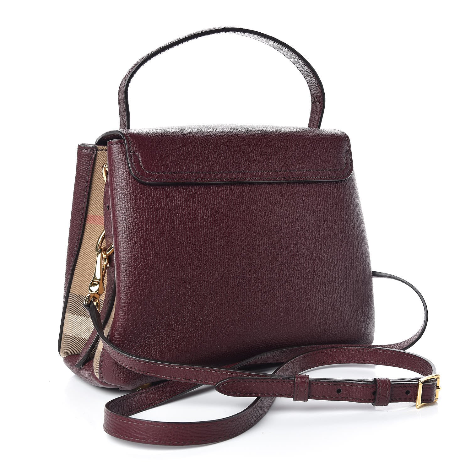 Burberry Derby Calfskin House Check Small Camberley Mahogany Red 3 of 9