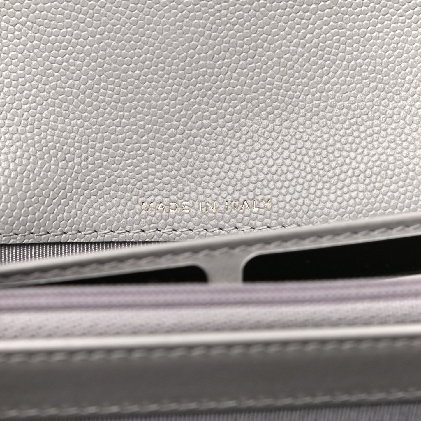 Caviar Quilted Large Flap Wallet Grey