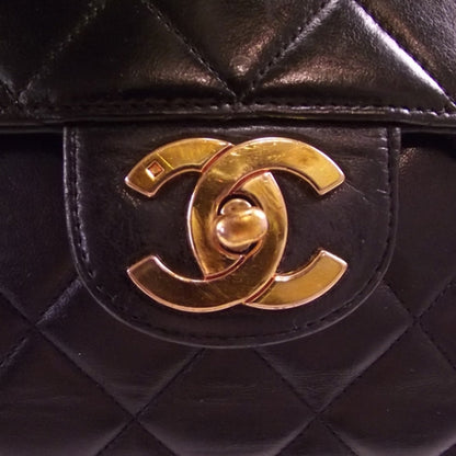 Chanel Vintage Leather Jumbo Classic Flap Black 7 of 7