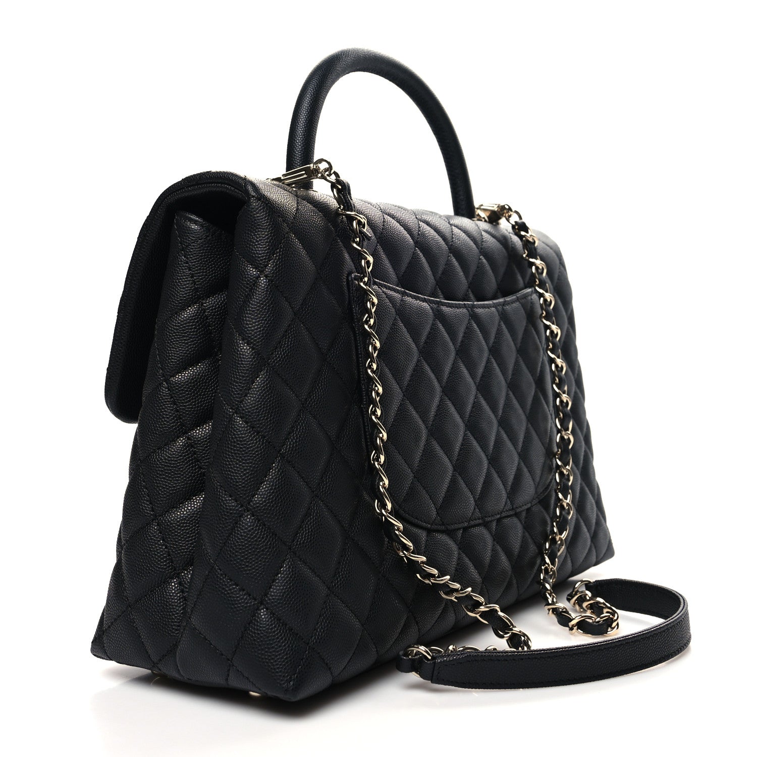 Chanel Caviar Quilted Medium Coco Handle Flap Black 2 of 10
