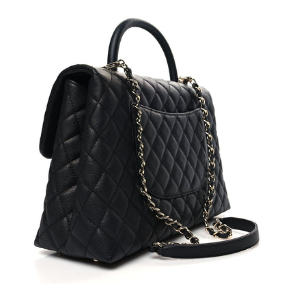 Chanel Caviar Quilted Medium Coco Handle Flap Black 2 of 10