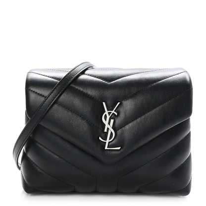 Saint Laurent Calfskin Y Quilted Monogram Toy Loulou Crossbody Bag Black 1 of 9