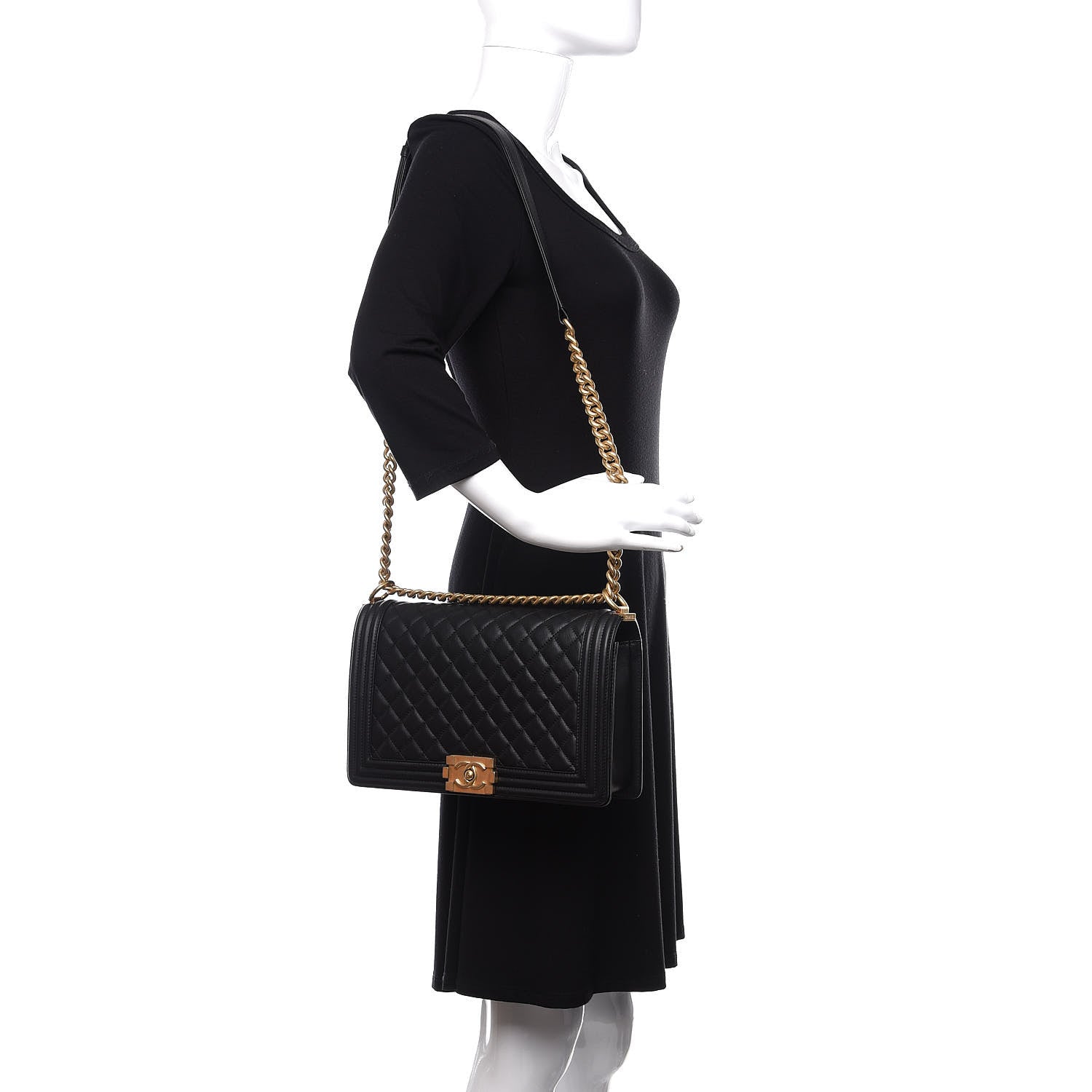 Chanel Calfskin Quilted New Medium Boy Flap Black 2 of 14