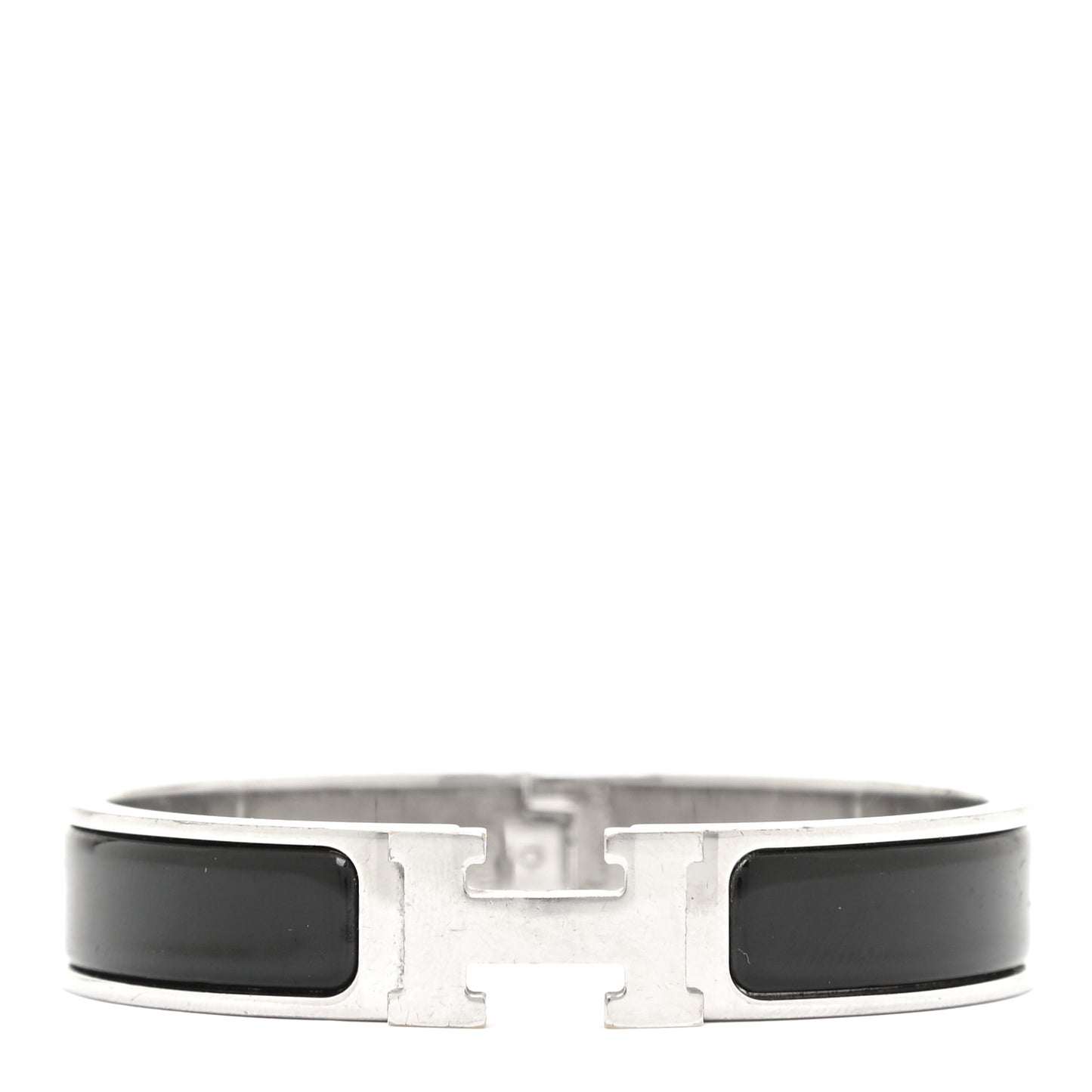 Enamel Narrow Clic Clac H Bracelet PM Black