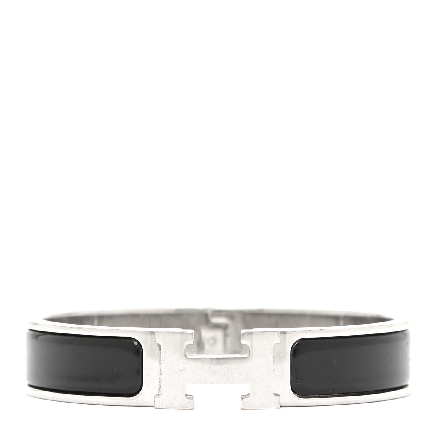 Hermes Enamel Narrow Clic Clac H Bracelet PM Black 1 of 9