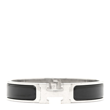 Hermes Enamel Narrow Clic Clac H Bracelet PM Black 1 of 9