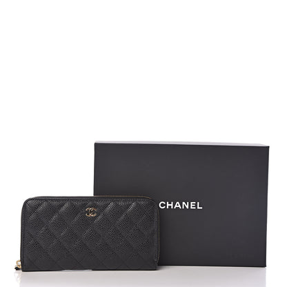 Chanel Caviar Quilted Large Gusset Zip Around Wallet Black 8 of 8