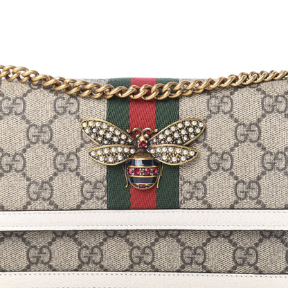 Gucci GG Supreme Monogram Web Queen Margaret Chain Wallet White 9 of 10