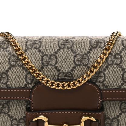 Gucci GG Supreme Monogram Azalea Calfskin Horsebit 1955 Mini Bag Beige Ebony Brown Sugar 8 of 10