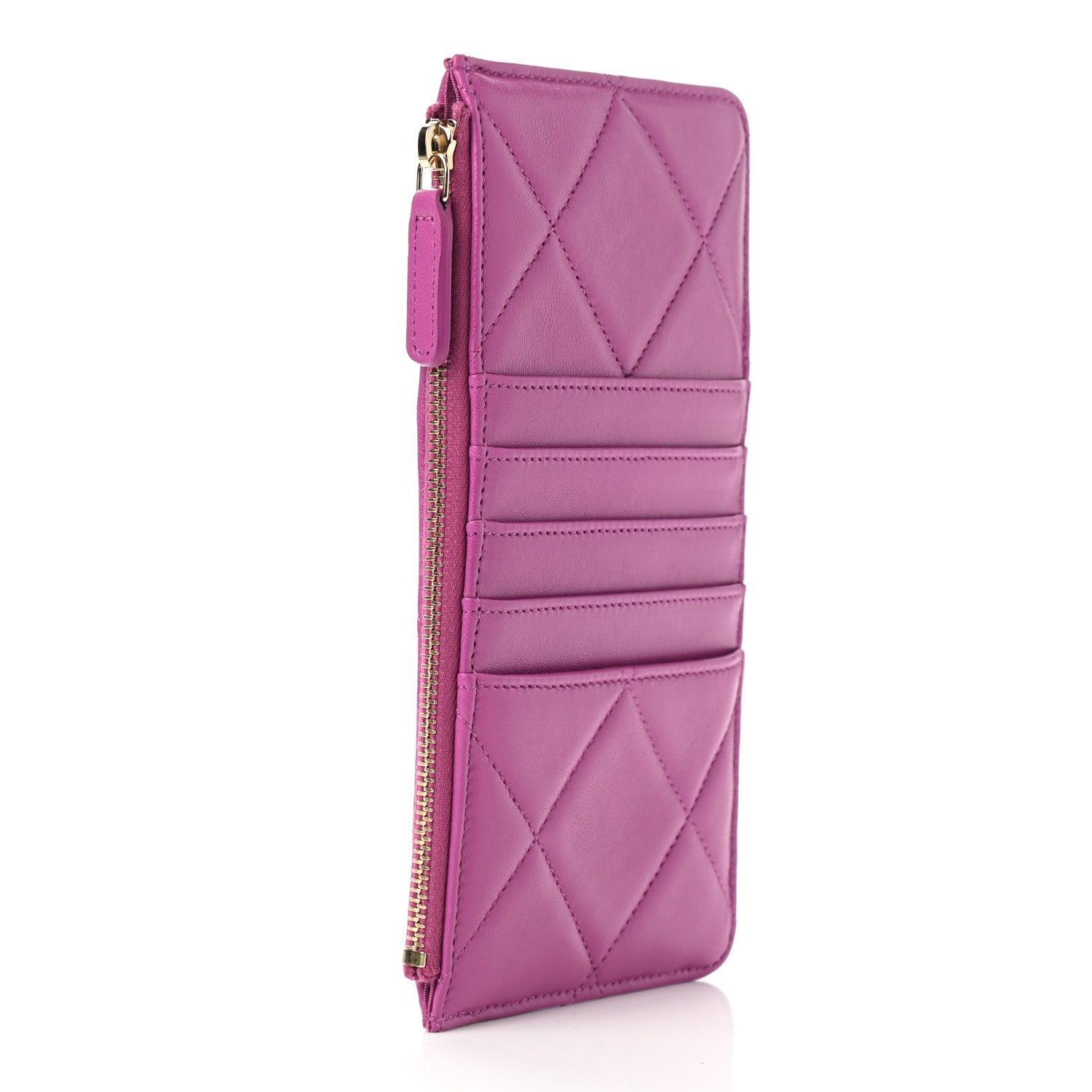 Chanel Lambskin Quilted Chanel 19 Phone and Card Holder Purple 3 of 7