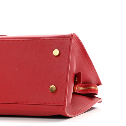 Saint Laurent Calfskin Small Monogram Cabas Lipstick Red 10 of 10