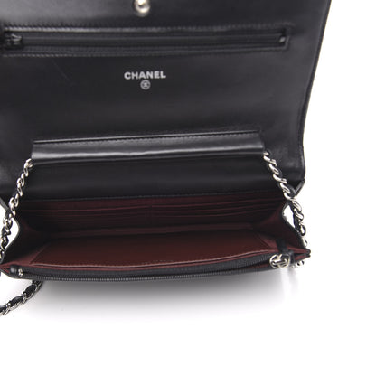 Chanel Lambskin Quilted Wallet On Chain WOC Black 5 of 14