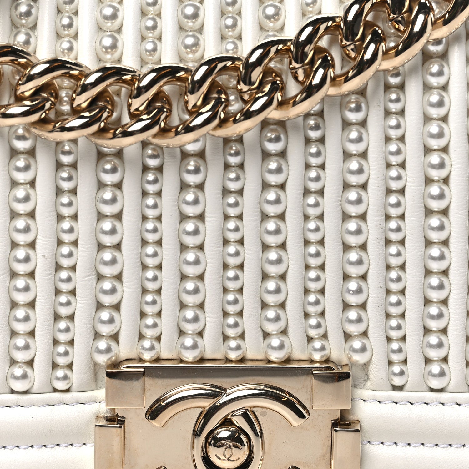 Chanel Calfskin Pearl Small Boy Flap White 8 of 10