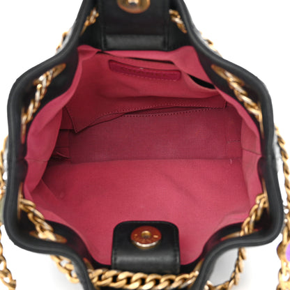 Chanel Lambskin Resin Quilted Small Pearl Samba Bucket Bag Black 5 of 10