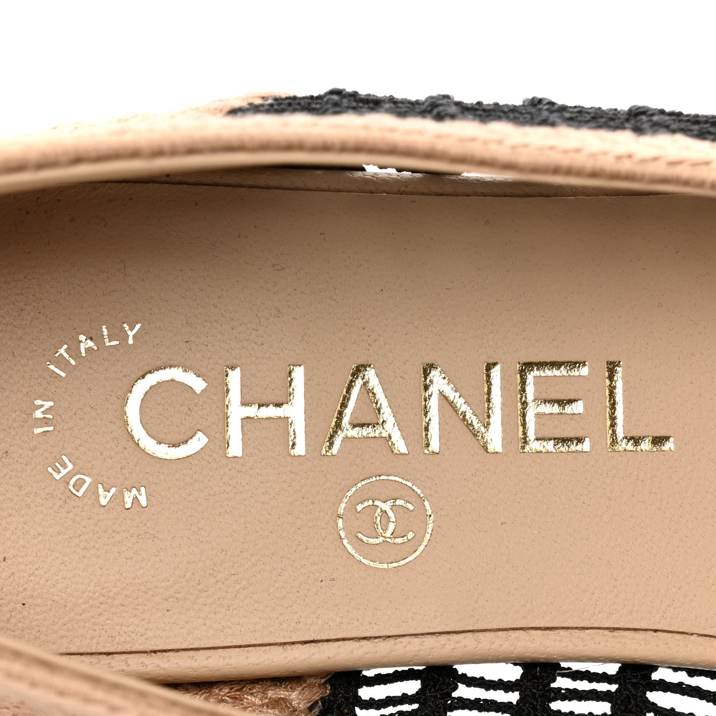 Raffia Cap Toe Ballerina Flats 36.5 Black Beige