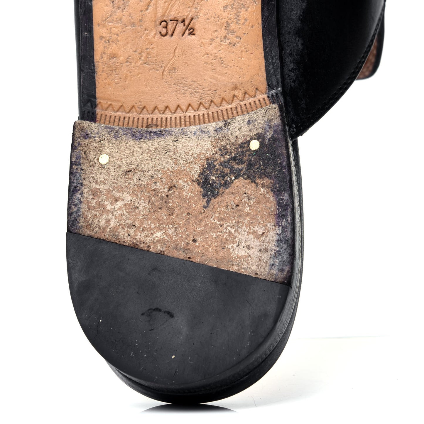 Calfskin Womens Princetown Slippers 37.5 Black