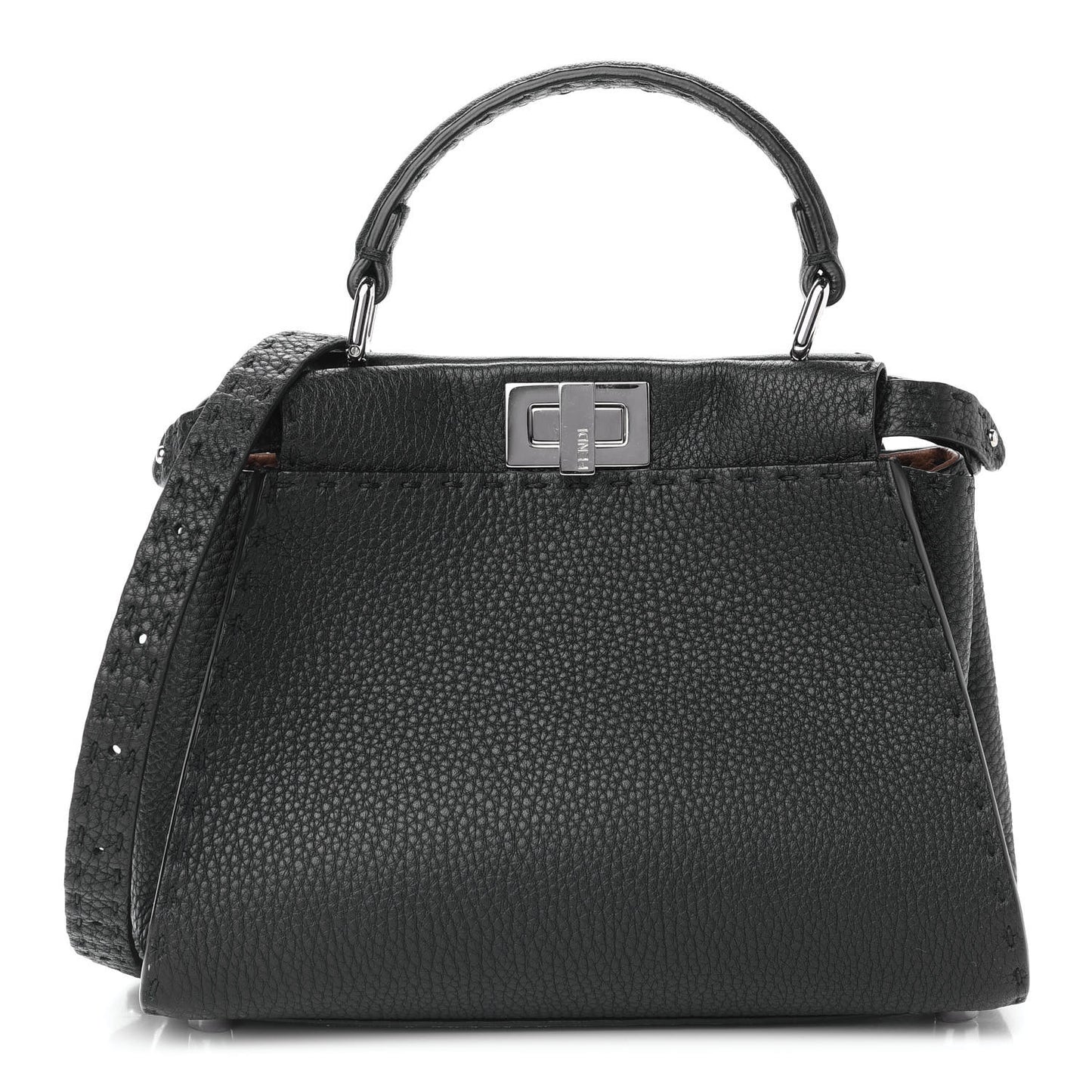 Cuoio Romano Selleria Bi-Color Mini Peekaboo Iconic Satchel Black Mou