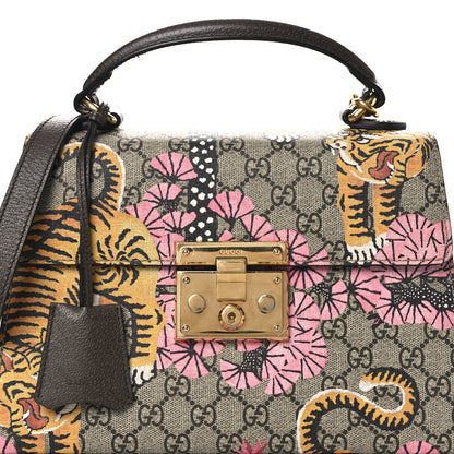 Gucci GG Supreme Monogram Bengal Small Padlock Top Handle Bag Beige Pink 8 of 12
