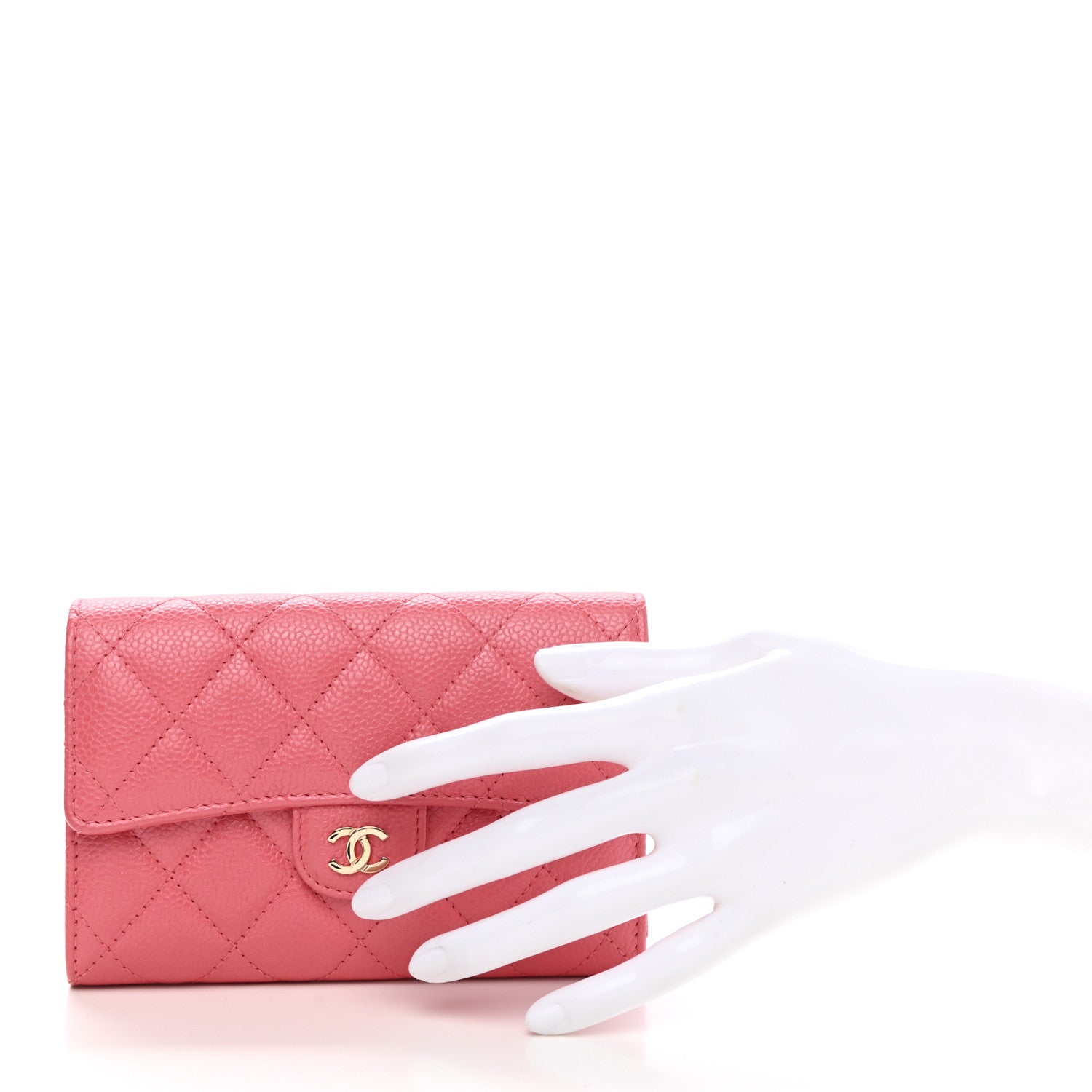 Chanel Caviar Quilted Medium Flap Wallet Dark Pink 2 of 10