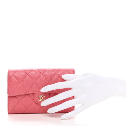 Chanel Caviar Quilted Medium Flap Wallet Dark Pink 2 of 10
