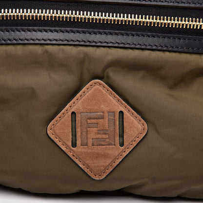 Fendi Nylon Dolmias Vitello Grace FF Convertible Drawstring Backpack Military Brown Tortora 14 of 14