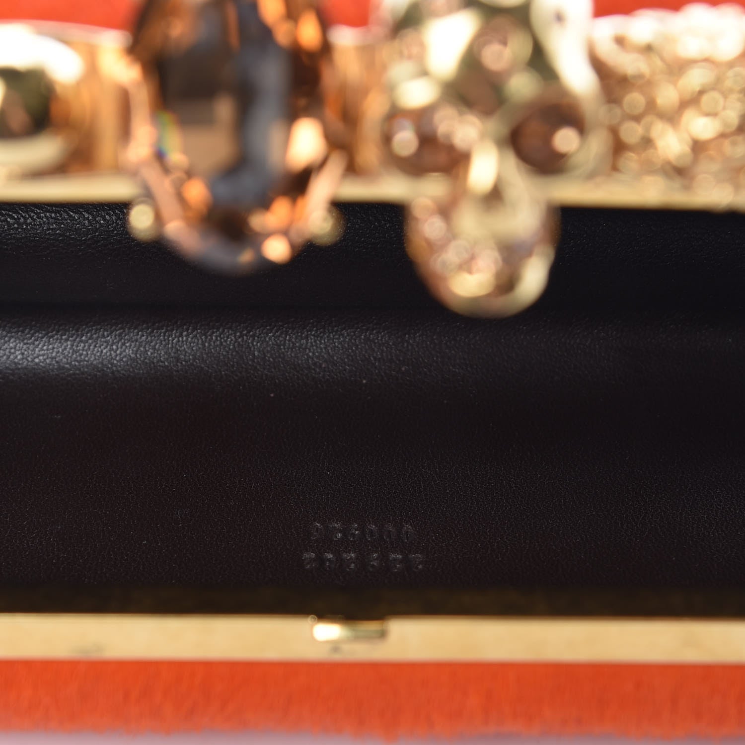 Alexander McQueen Calf Hair Long Skull Box Clutch Orange 7 of 8