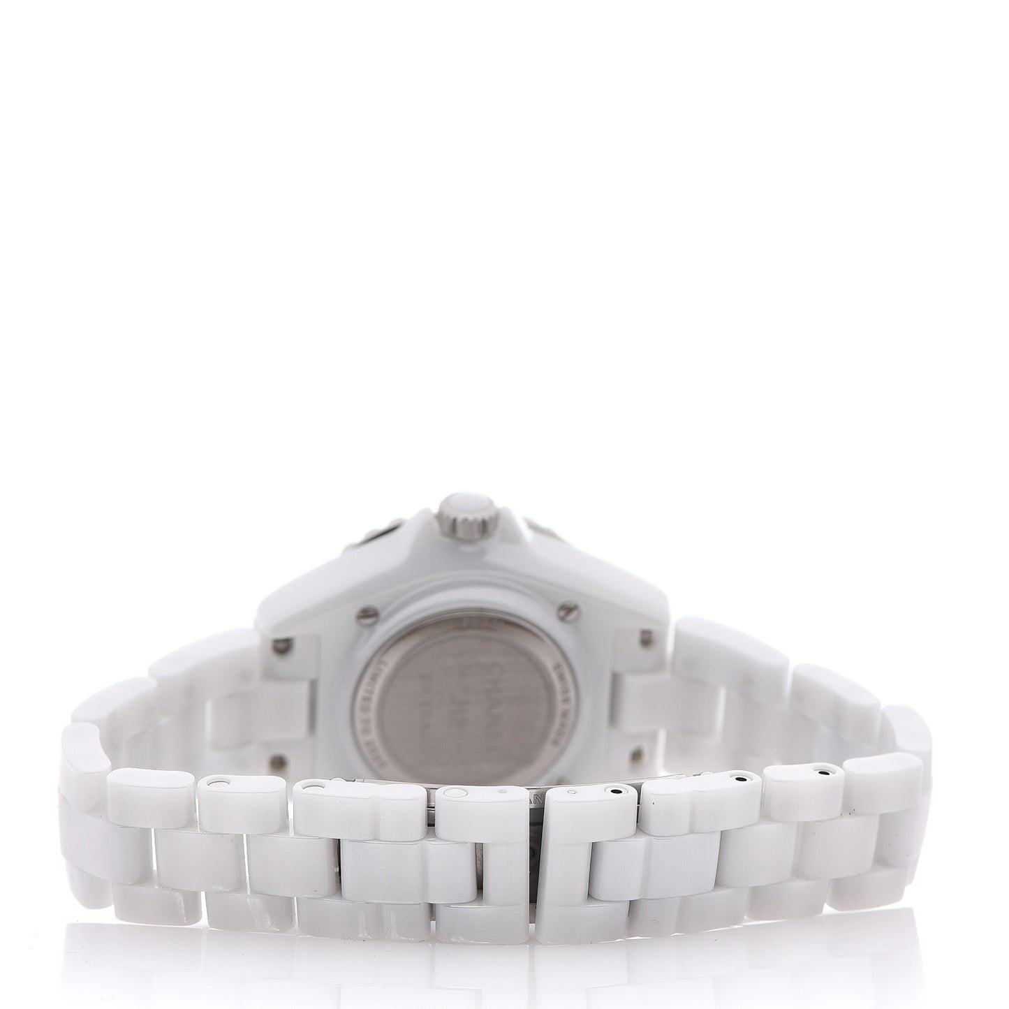 Stainless Steel Ceramic Diamond 33mm J12 Limited Edition Quartz Watch White