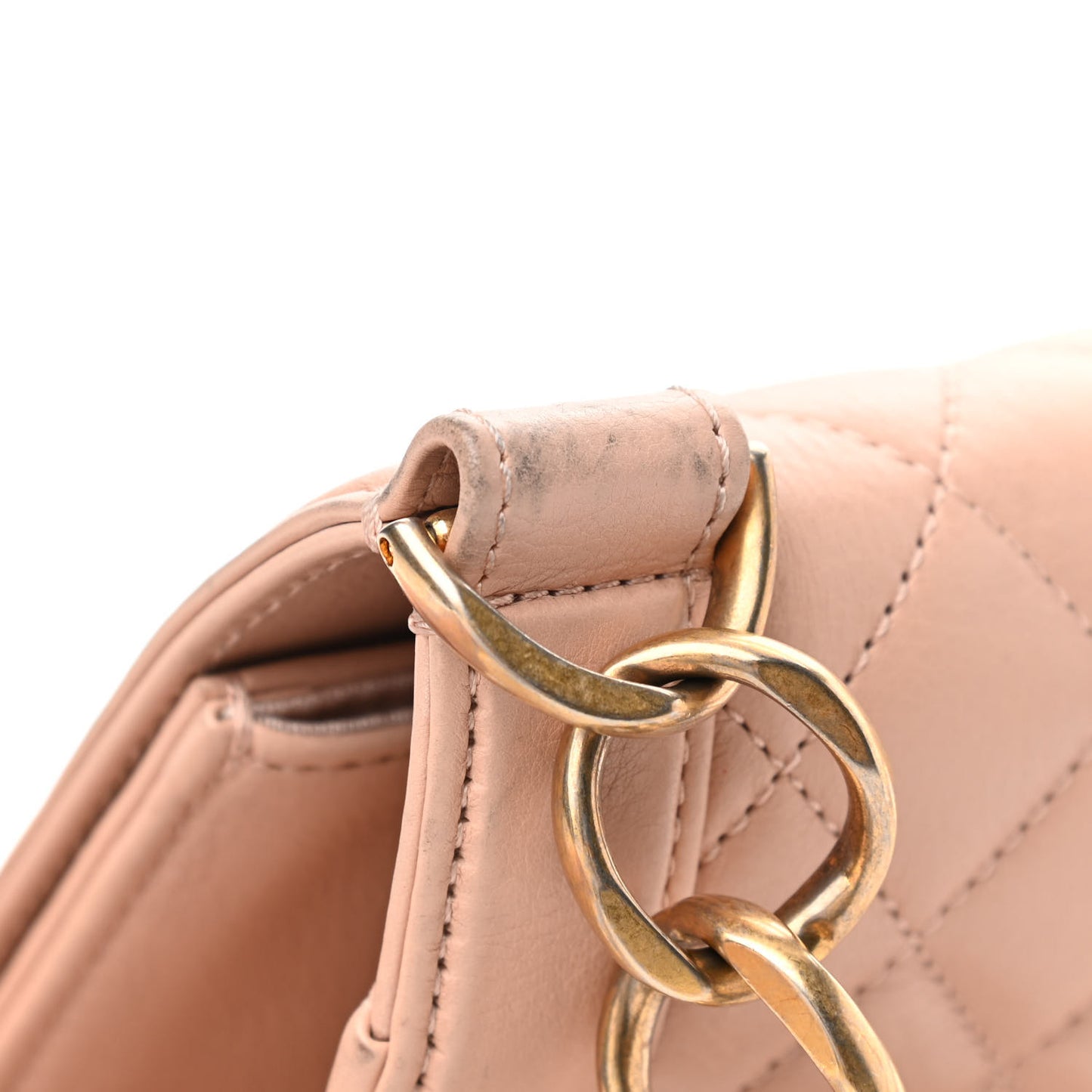 Lambskin Quilted Flap Beige