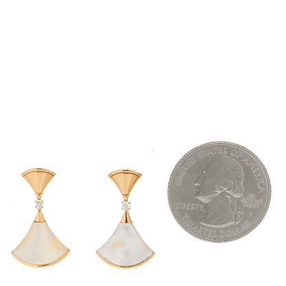 Bulgari 18K Rose Gold Diamond Mother of Pearl Divas' Dream Earrings 2 of 5