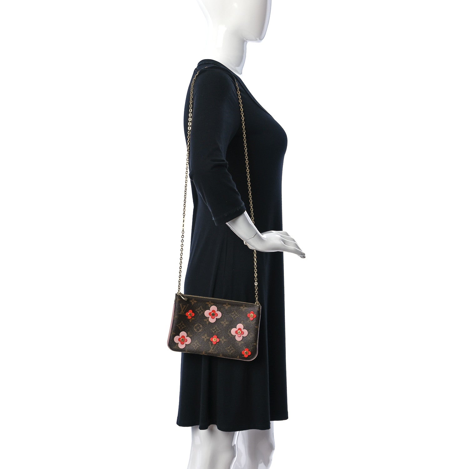 Louis Vuitton Monogram Blooming Flowers Double Zip Pochette 2 of 11