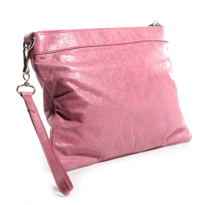 Balenciaga Agneau Giant 21 Silver Hardware Flat Handle Clutch Framboise 3 of 9